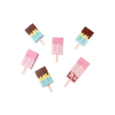 China Colored Materials Popsicle Shaped Recycled Wedding Candy Cartons Folding Gift Packaging Boxes for sale