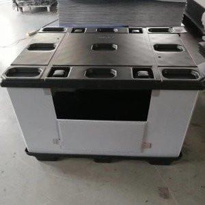 China Customized Plastic Pallet Box 300kg Capacity PP Hollow Sheet Folding Moving Container for sale