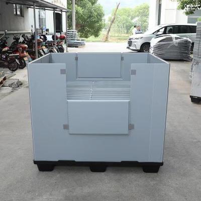 China Recyclable Corrugated Foldable Plastic Storage Box PP Pallet Container Black for sale