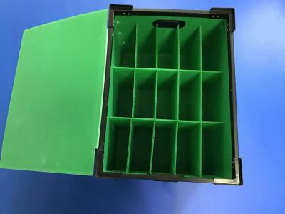 China Green Plastic Storage Dividers Fire Resistant Compartment Plastic Containers Anti Static for sale