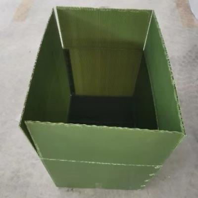 China Green Yellow PP Plastic Corrugated Box Waterproof Anti Pressure Plastic Storage Box for sale