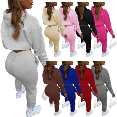 China 2022 viable autumn and winter new women's solid color sweatshirt and pants 3 piece pants suit for sale