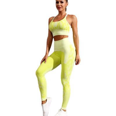 China Reversible Active Wear Matching Yoga Set Seamless Breathable Fitness High Waist 2 Piece Sports Suits Yoga Sets for sale