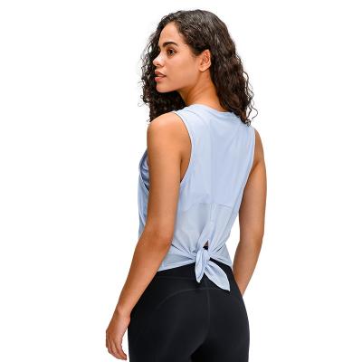 China Breathable Sleeveless Yoga GymShirt Working Women Fitness Sports Shirt Top Invest Knit Yoga Sports Gym for sale