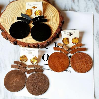 China FASHIONABLE Gold Plating Wood Jewelry Summer Style Travel Party Pendant Studs for sale