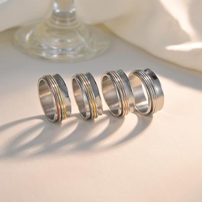 China New Wedding Accessories Jewelry Spinner Stainless Steel Ring For Women for sale