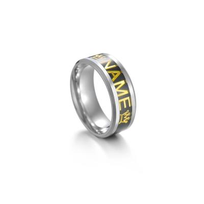 China New Customized OEM Jewelry Carbide Stainless Steel Name Ring For Women Men for sale