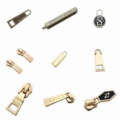 China 2021 Nickel Free New Promotion Plating Custom Engraved Nickel Free Zinc Alloy Slider Metal Zipper Puller for sale