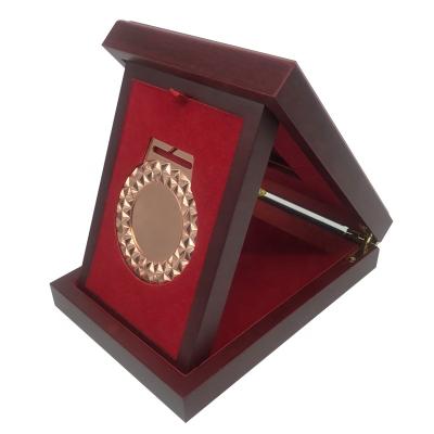 China Championship Biodegradable Premium Sports Medal Wooden Box With Velvet Insert for sale