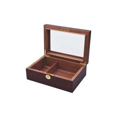 China Factory Custom High Glossy Lacquered Wooden Cigar Accessories Humidor Humidor Boxes With Hygrometer for sale