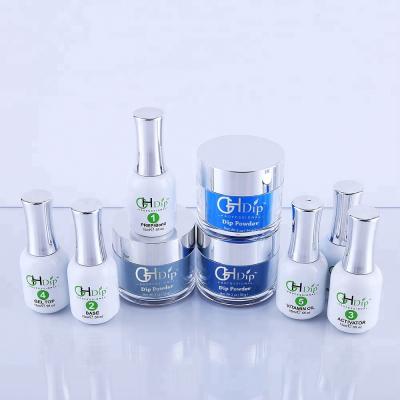 China Custom Dip Powder Gel Blue Color Acrylic Nail Powder Dipping Wholesale 1oz/2oz/4oz/8oz/16oz/18oz for sale