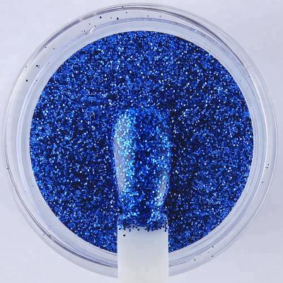 China Blue Glitter Acrylic Powder Dip System Nail Polish High Shine 0.5OZ/1OZ/2OZ/4OZ/8OZ/16OZ/18OZ for sale