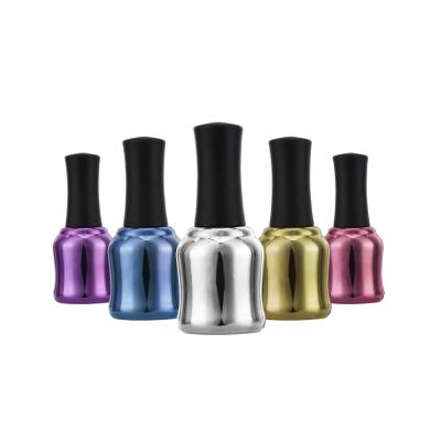 China Wholesale Empty Personal Care Gel Nail Polish UV Bottle Plate Glass Bottle With Screw Cap And Brush for sale