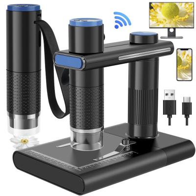 China ABS+electronic 50-1000X WiFi 1080P HD Compound Microscope 50-1000X WiFi 1080P HD Rechargeable Portable Magnifier F310 Digital Camera with LED Light for sale