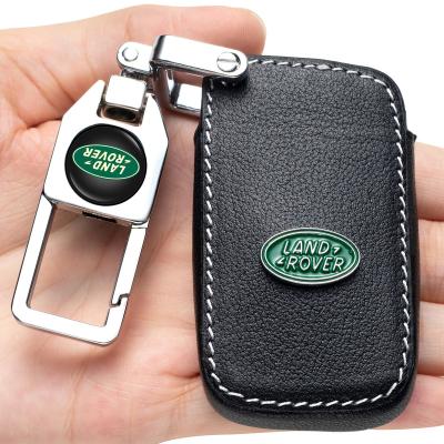 China Leather+metal Car Key Case Genuine Leather Protector fit for  Land Rover BMW Honda kia Smart Remote Key fob Cover case Key Holder Accessories for sale