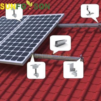 China Easy And Safe To Mount Roof Solar Panel Mount Home Aluminum Pitched PV Panel Installation Kit for sale