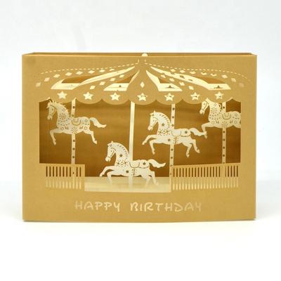 China China handmade craft birthday card custom laser cut 3d pop cards greeting wedding invitations gifts decorations for sale