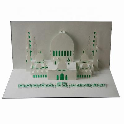 China Europe castle greeting card laser cut 3d card pop up card for sale