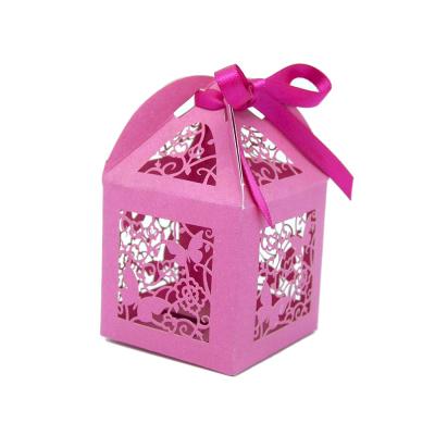 China Recyclable Wedding Party Favor Box Sweet Laser Cut Favor Candy Box for sale