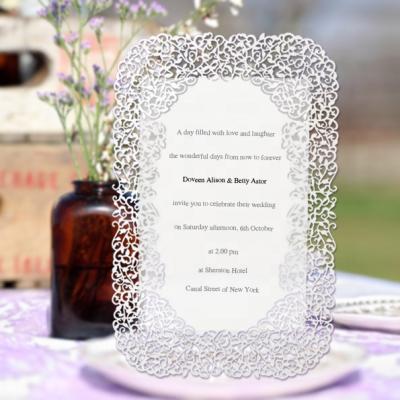 China Europe Wholesale Custom Laser Cut Menu Card Wedding Cards for sale