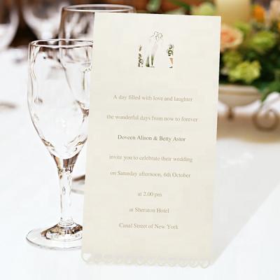 China Europe Luxury High Quality Laser Cut Greeting Menu Cards for sale