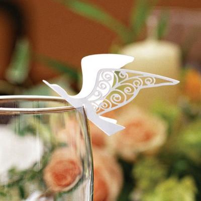 China Europe Red Late Leaves Paper Crafts Wedding Party Invite White Place Cards For Luxury Wine Glass Decorations for sale