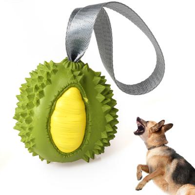 China 2022 Durian Dog Chewing Toy Most Bite Resistant Soft Durable Rubber Dog Viable Toy For Aggressive Chewers Multifunctional for sale