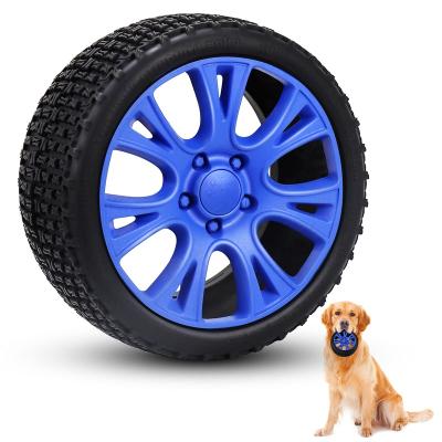 China Viable Dog Molars Chew Toys Tires Shape Two Color Non-Toxic Rubber Dog Chew Toys For Aggressive Large Breed Chewers for sale