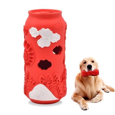 China Sustainable Interactive Dog Chew Toys Safe Rubber Dog Toys Coke Can Rubber Dog Toys for sale