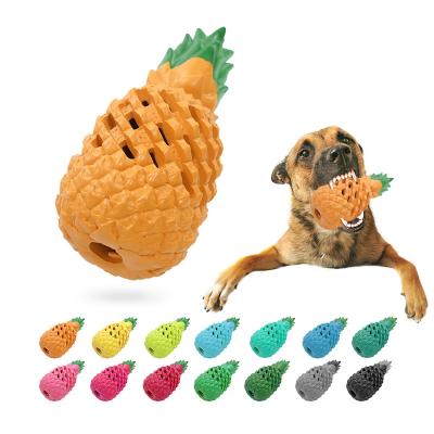 China Pineapple Natural Rubber Dog Chew Indestructible Bite Summer Puplight Durable Non-Toxic Dog Toy Durable Best Selling for sale