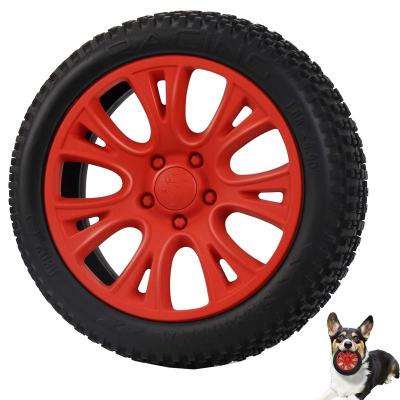 China Best Viable Dog Toys Rubber Dog Teeth Clean Chew Resistant Toy Rubber Interactive Bite Dog Tire for sale