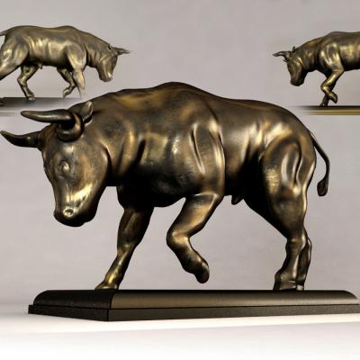 China Europe Bull 3D Resin Statue for sale