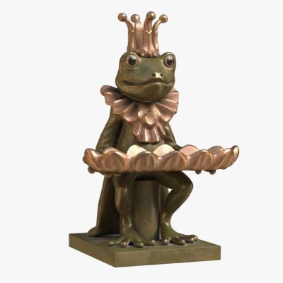 China Europe 3D Resin Frog and Plate Statuette for sale