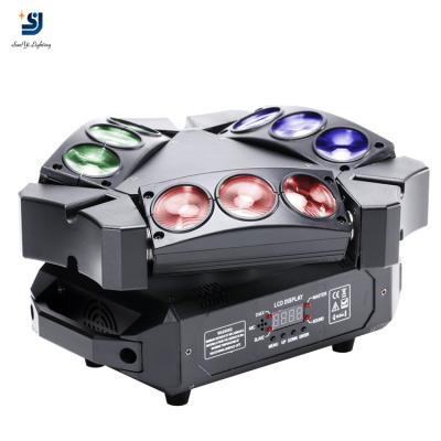 China Hotel RGBW DJ Dance Floor Led Spider Mini Moving Head Dmx Lighting Moving Lights China OEM 9 Eyes 10W RGBW Color Mix -15 - 45 90 for sale