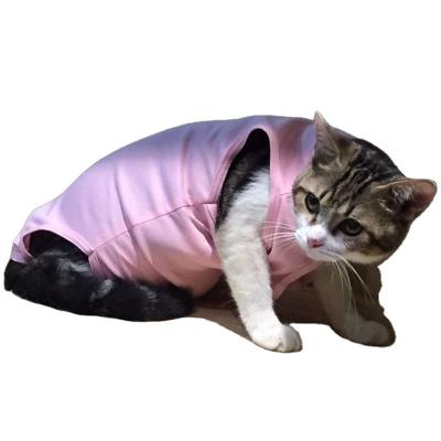 China Viable Pink Custom Manufacturer Cat Medical Vest Cotton Pet Clothing Suit After Operation Recovery for sale