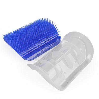 China Self Sustainable Plastic Groomer Tickles Itch Artifact Wedge Massage Cat Brush On Wall With Catnip for sale