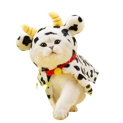 China New 2021 Cute Cats Cow Looking Designer Inspired Pet Clothes Cheap Clothing Cat Suit for sale