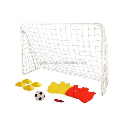 China Soccer Goal Steel 6 X 4 Metal Legs With Ball Vest Cone Junior Sports Team Training for sale