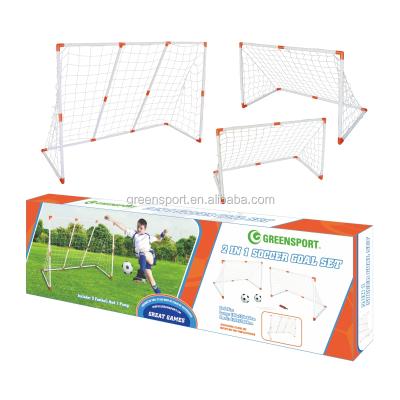 China Easily Carry 2 in 1 Football Goal Football Training PLASTIC Football Goals With Football for sale