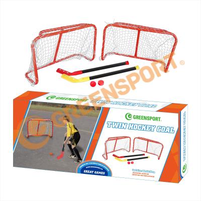 China Best Seller Twin STEEL Hockey Goal Includes Hockey Stick And Field Hockey Ball GSSHGSC for sale