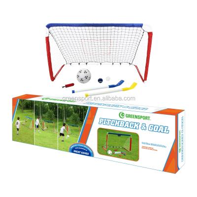 China Multi Function 3 In 1 Steel METAL Hockey Goal Set Hockey Training With Hockey Stick And Puck for sale