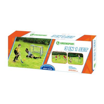 China Outdoor Sports Eco-friendly Plastic Hockey Goal Post Hockey Training With Puck 3 In 1 for sale