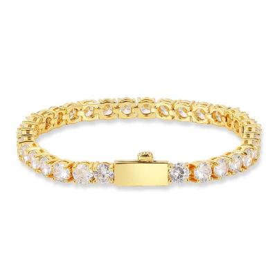 China Best Selling Tennis Diamond Brass Cuban Hip Hop Bracelet 3mm Single Row Zircon Bracelet for sale