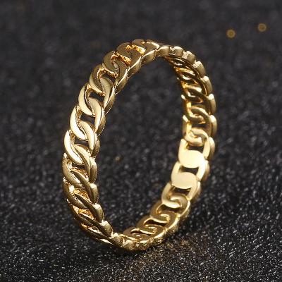 China Hiphop Classic Ring Couples Ring Sweet Gold Plated Personality Simple CZ Ring Iced Out Ring for sale