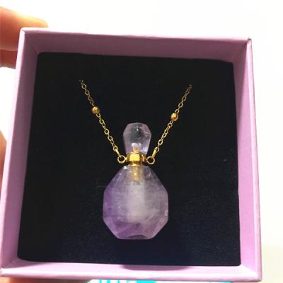 China Wholesale Healing Europe Amethyst Gemstone Necklace Jewelry Crystal Hair Accessories Bun Pendant Perfume Bottle for sale