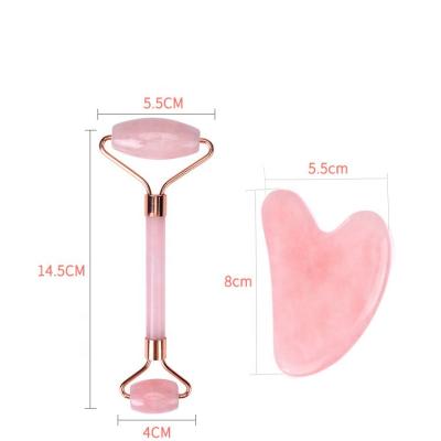 China Hot Selling OEM Jade Stone Facial Anti Aging High Quality Face Welded Rose Quartz Pink Jade Roller Natural For Face for sale