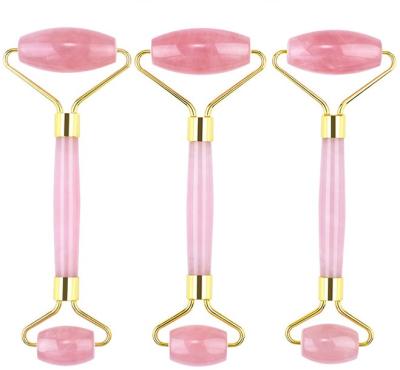 China High quality face lift facial massager rose quartz gua sha tool kit jade roller with box packing for sale