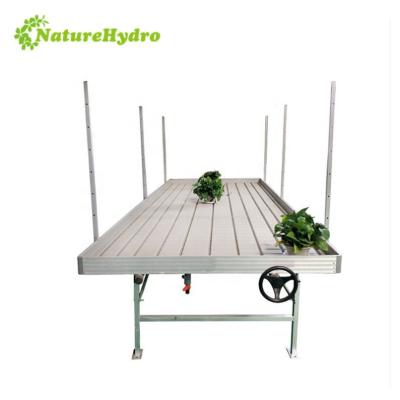 China Propagating seedling and raising rolling bench for seedling raising medical breeding, raise table with metal trellis for sale