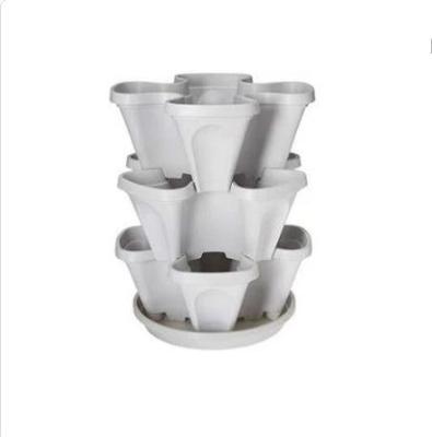 China PP& UV Plastic Vertical Stacking Flower Planters Hydroponic Grow Pots For Herbs for sale