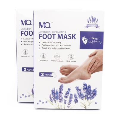 China Foot Wholesales Private Label Lavender Moisturizing Exfoliating Foot Mask Foot Pads Lavender Peeling Foot Skin Care Mask for sale